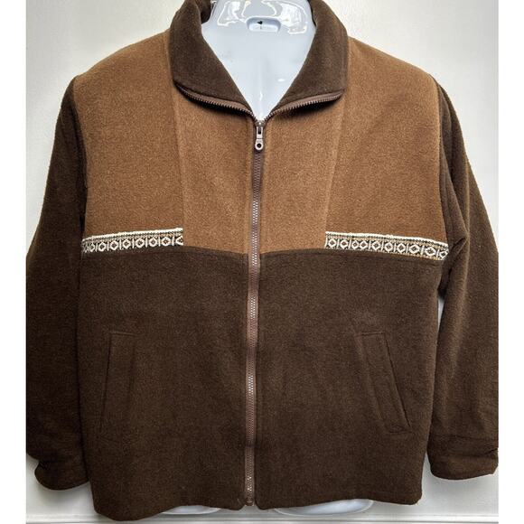 Peruvian Link Alpaca Collection Sweater Jacket Men’s Small Zip Brown Embroidered - Picture 1 of 11
